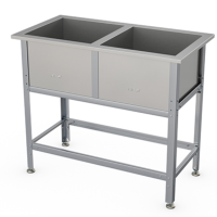 Ванна моечная двухсекционная Atesy типа ВСМ-С-Н Стандарт (каркас нерж)